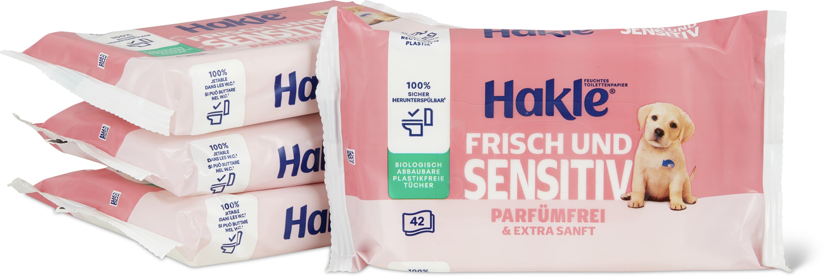 Hakle Salviettine umide freschezza e sensibilità senza profumi 4x42